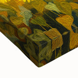 Black and white landscape art painting of a scenic European countryside on stretched canvas, ideal for bedroom decor.