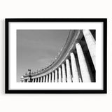 Extra large abstract art print of a colorful European scenery, featuring textured brush strokes on a framed canvas.