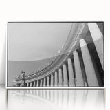 Acrylic print of the Vatican scenery in muted earth tones, framed in white, suitable as modern art wall decor.