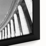 Extra large framed canvas depicting a textured, colorful European Vatican scene in black, ideal for living room decor.