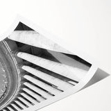 Extra large wall art featuring a line art design of flowers in black on a white background.