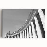 Large black and white photo of the Vatican on stretched canvas, ideal for kitchen wall art.