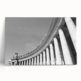Black and white photograph of the Vatican on stretched canvas, ideal for kitchen or bedroom wall art.