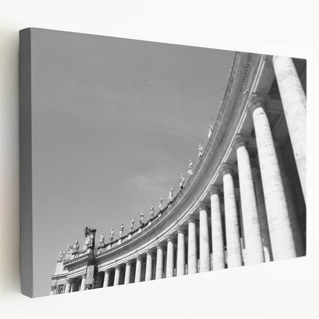 European Vatican scenery on large stretched canvas with detailed architectural features, ideal for kitchen wall art.