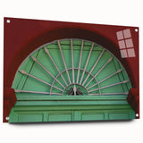 Large abstract wall art depicting Baja California scenery on acrylic glass, using bold blue and green tones.