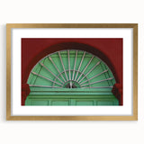 Abstract art print of Baja California scenery in gold frame, featuring textured brush strokes in earth tones.