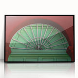 Large abstract wall art depicting Baja California scenery in muted blue and green tones on a framed acrylic print.