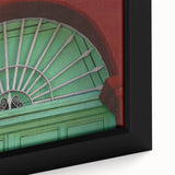 Extra large framed canvas featuring a textured depiction of Baja California scenery in black with colorful accents.