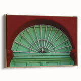 Framed canvas depicting a vintage-style landscape of Baja California with muted gold and black tones.