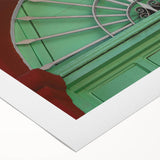 Art deco poster of Baja California scenery in pastel shades on rolled canvas, suitable for dining room wall art.