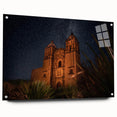 Large abstract wall art depicting Oaxaca, Mexico scenery in vibrant colors on acrylic glass.