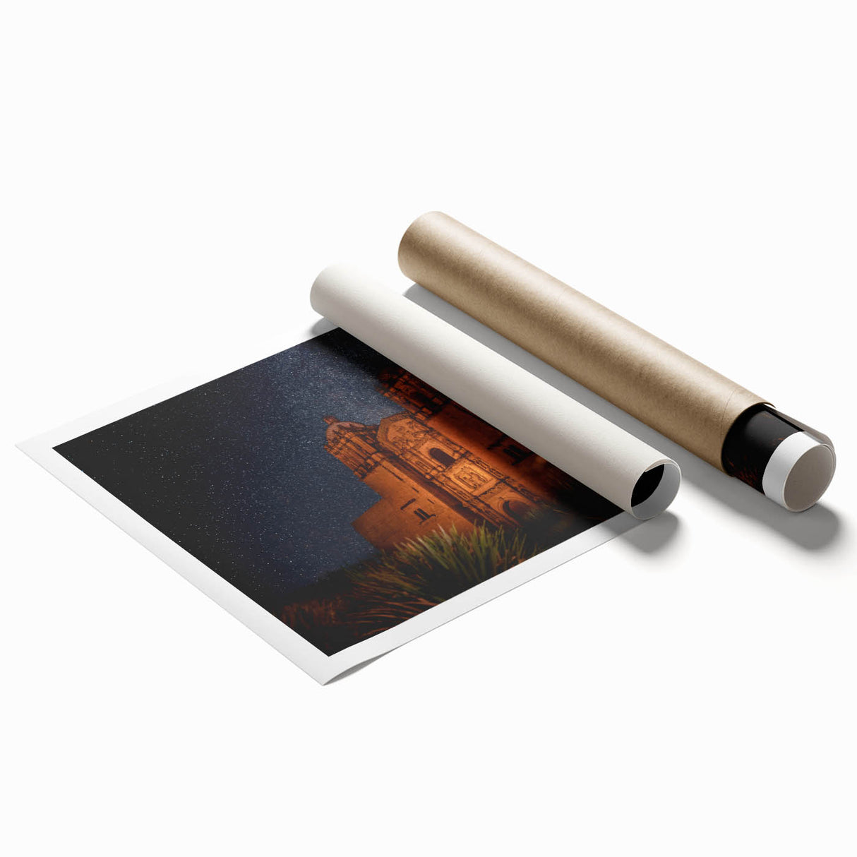 Extra large rolled print of Oaxaca scenery with vibrant floral elements.