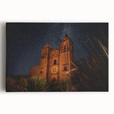 Black and white stretched canvas of Oaxaca scenery, ideal for kitchen wall art.