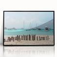 Large abstract wall art depicting a vibrant Mexican Quintana Roo landscape on a black framed acrylic.