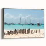 Landscape art painting of Quintana Roo scenery on framed canvas.