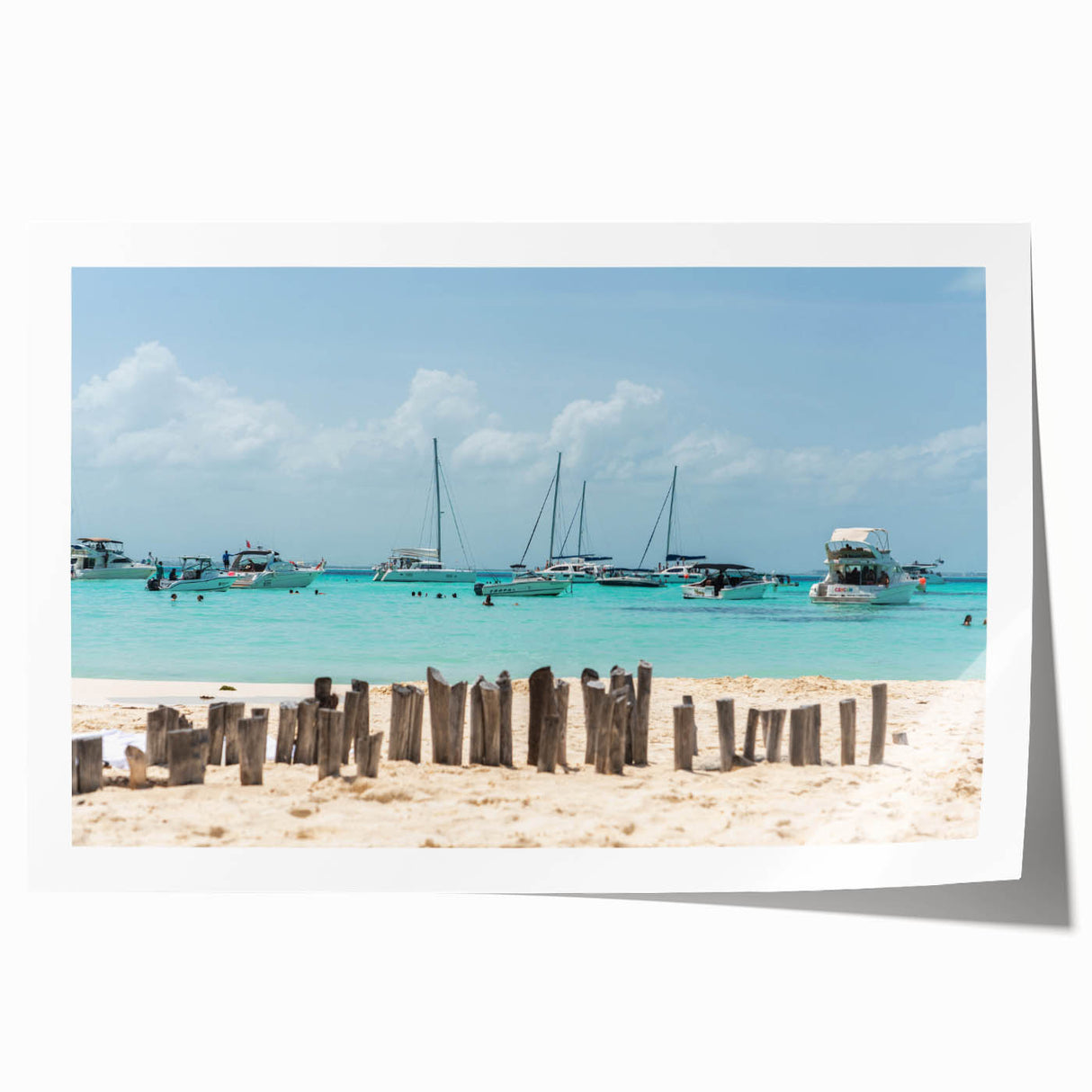 Extra large rolled print of Quintana Roo scenery with vibrant floral elements, ideal for art wall dining room.