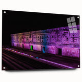 Acrylic print of a Yucatan scenery with vibrant greens and blues, ideal for dining room decor.