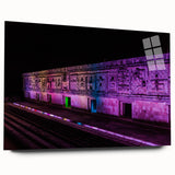 Acrylic print of a large abstract depiction of Yucatan, Mexico in vibrant blue and green tones.