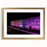 Extra large abstract art print of Yucatán scenery in muted earth tones on a textured canvas, framed in gold.