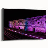 Black and white framed canvas of Yucatan landscape, vintage poster style, ideal for bedroom wall decor.