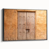 Black and white framed canvas of Dubai landscape with vintage poster art style, ideal for bedroom decor.