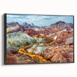 Black and white framed canvas of a vintage Middle Eastern landscape, ideal for bedroom decor.