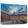 Acrylic glass print of Jerusalem skyline in muted earth tones, suitable for bedroom or dining room decor.