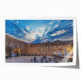 Rolled print of Jerusalem scenery in muted earth tones, suitable as art wall for dining room.