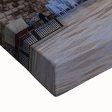 Black and white landscape art painting of Jerusalem on large stretched canvas, ideal for bedroom wall art.