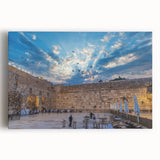 Black and white stretched canvas of Jerusalem cityscape, ideal for kitchen wall art.
