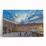 Black and white stretched canvas of Jerusalem skyline, ideal for kitchen wall art or bedroom ambiance.
