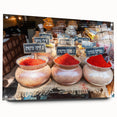 Acrylic print of Tel Aviv skyline in muted grays and blues, ideal for modern dining room decor.