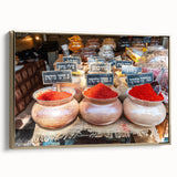 Framed canvas of Tel Aviv landscape in vintage poster style with black and gold tones, ideal for bedroom wall art.