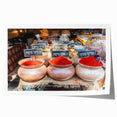 Extra large rolled print of Tel Aviv scenery, featuring muted pastel colors on a canvas, suitable for dining room wall art.