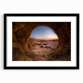 Extra large abstract art print of a Middle Eastern scenery in vibrant colors on a textured canvas, framed in black.