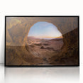 Large abstract wall art depicting a Middle Eastern landscape in muted earth tones on a framed acrylic.