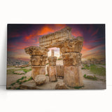 Black and white photograph on stretched canvas featuring a Middle Eastern landscape.