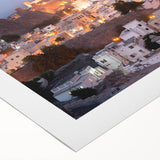 Art deco poster featuring a Middle Eastern Omani scenery in muted earth tones on rolled canvas.