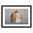 Extra large, textured abstract art print of a colorful Middle Eastern scenery on a black framed canvas.