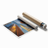 Extra large rolled print depicting a floral art scene in muted earth tones, ideal for classy bathroom wall decor.