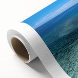 Art deco poster featuring a serene Fiji landscape in pastel colors on rolled canvas, ideal for nursery wall art.