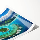 Extra large wall art featuring line art flowers in soft pastel shades on a rolled print.