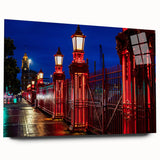 Large abstract wall art depicting the Auckland skyline in muted blue tones on acrylic glass.