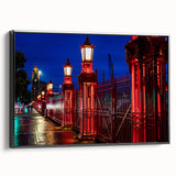 Black and white framed canvas of Auckland landscape, featuring vintage poster art style, ideal for bedroom decor.