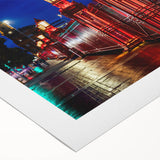 Art deco poster of Auckland skyline in muted gray and blue tones on rolled canvas, suitable for dining room wall art.