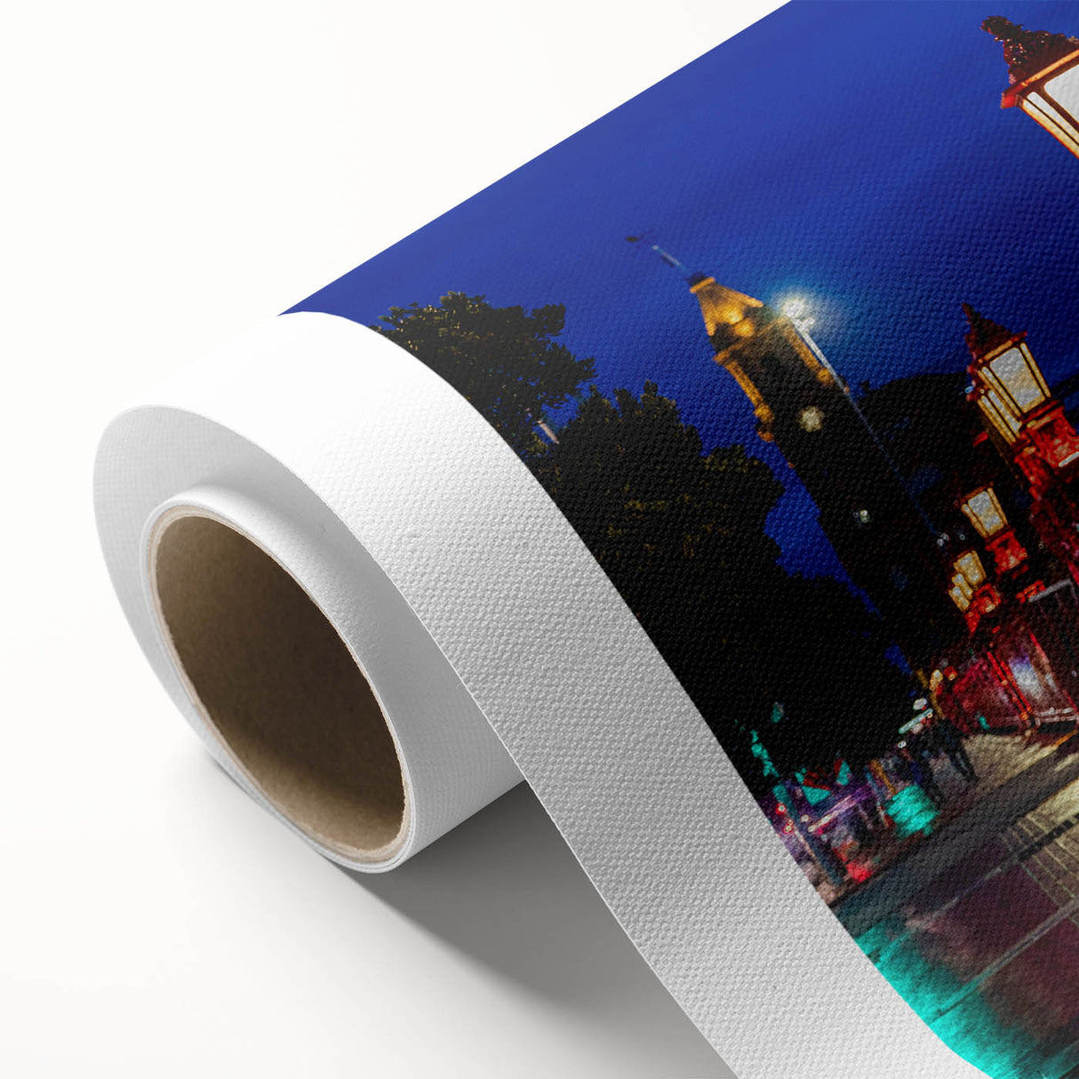 Art Deco poster of Auckland skyline in pastel shades on rolled canvas, ideal for nursery wall art.