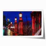 Extra large rolled print of Auckland scenery with vibrant green and blue tones, ideal for art wall dining room.