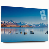 Large abstract wall art of Canterbury, New Zealand in muted earth tones on acrylic glass.