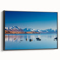 Black and white framed canvas of Canterbury, New Zealand landscape, ideal for bedroom wall art.
