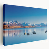 Scenic Canterbury, New Zealand landscape on stretched canvas, featuring muted earth tones, ideal for kitchen wall art.